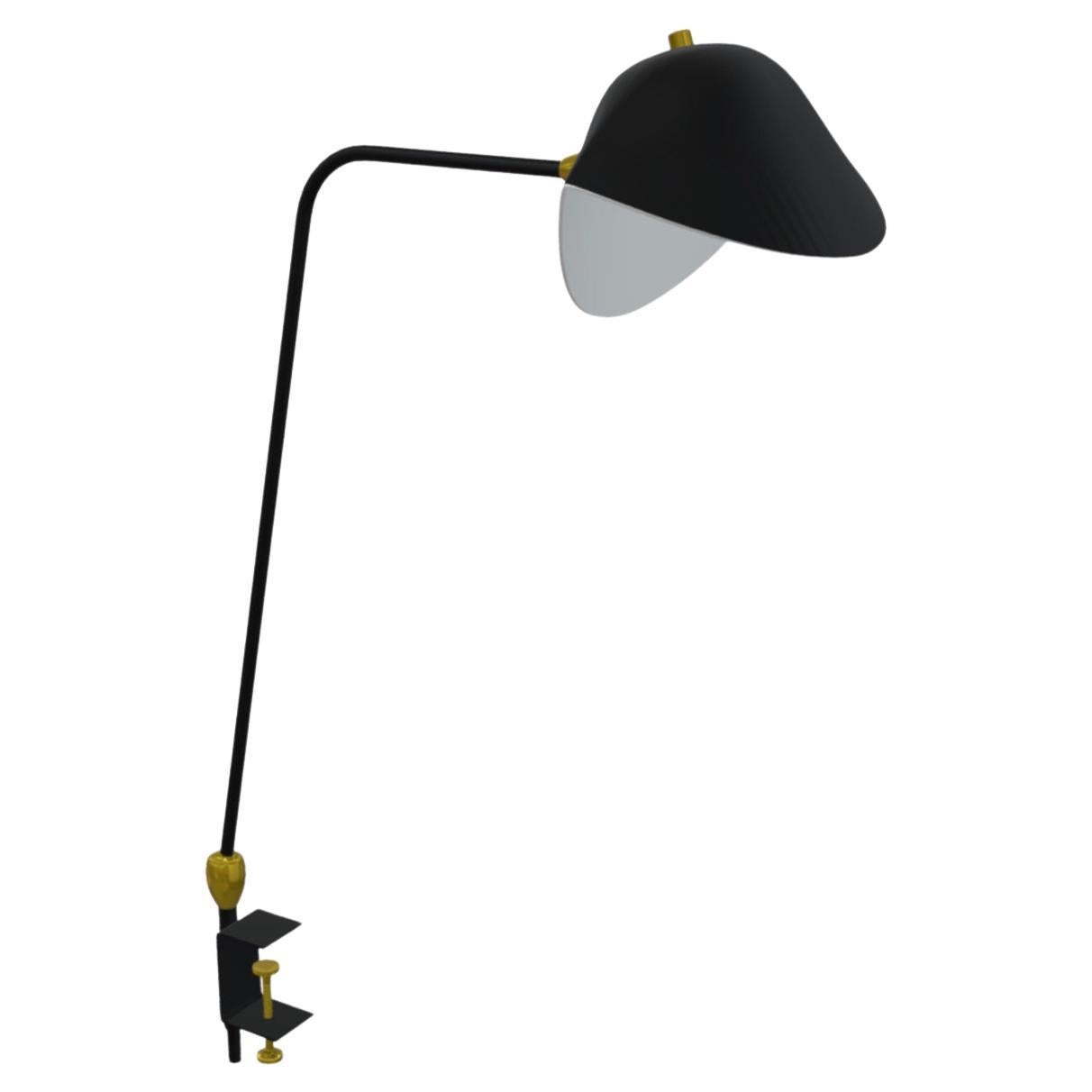 Serge Mouille 'Agrafée Double Rotule' Task Lamp in Black