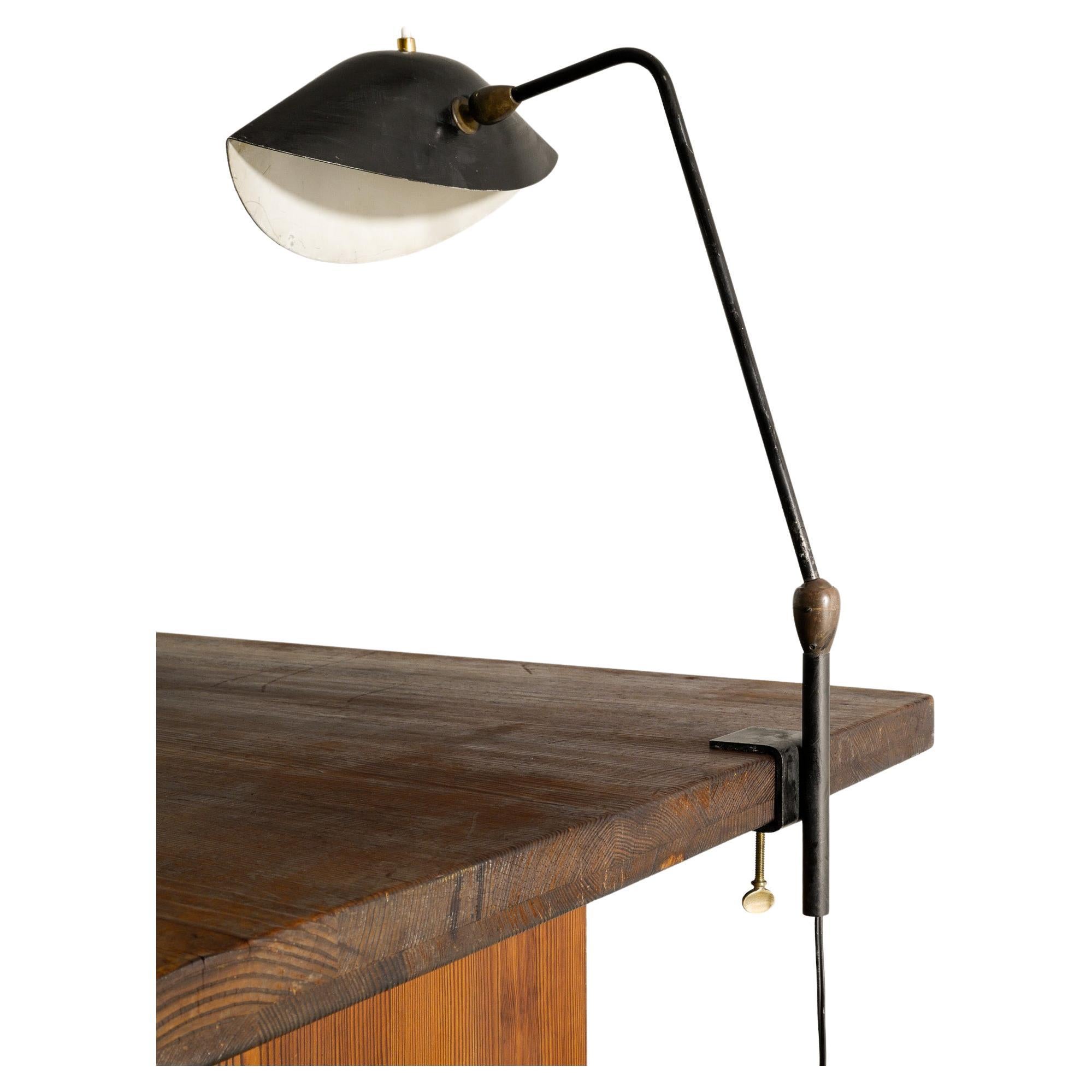 Serge Mouille Agrafée Metal Mid Century Desk Table Lamp Produced in France 1950s For Sale