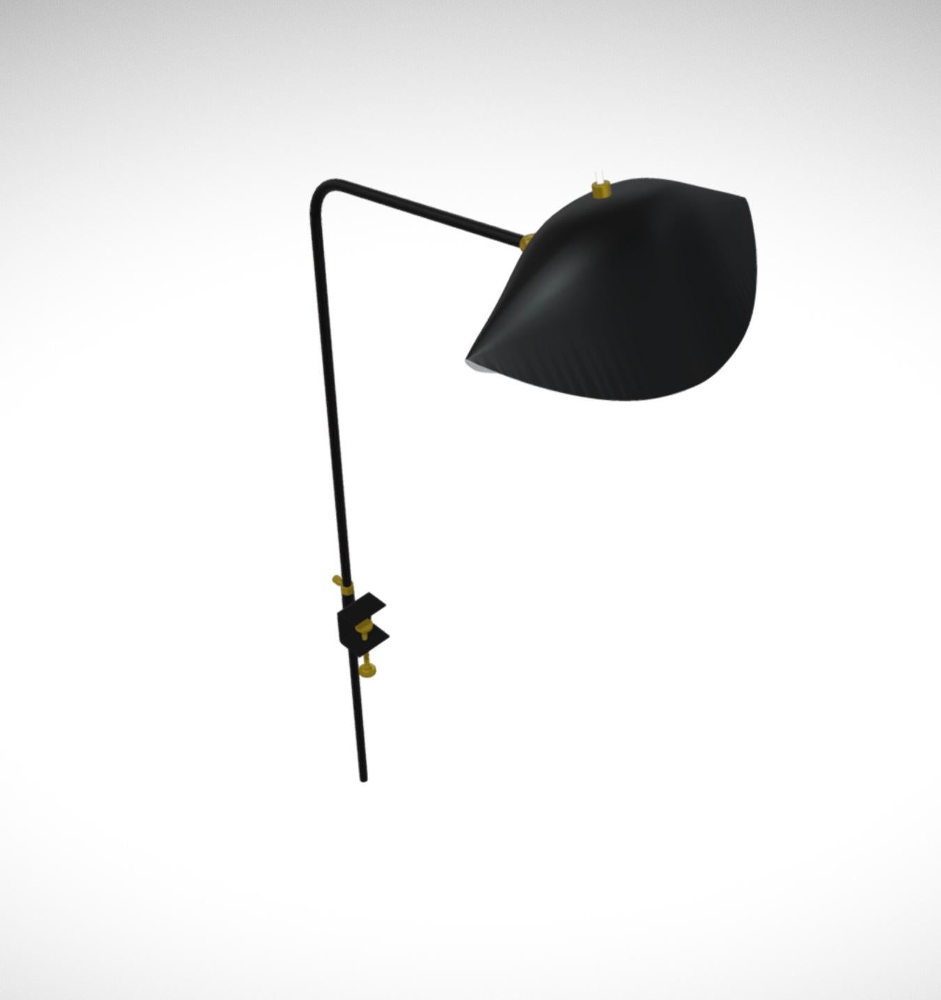Serge Mouille 'Agrafée Simple' Task Lamp in Black For Sale 2