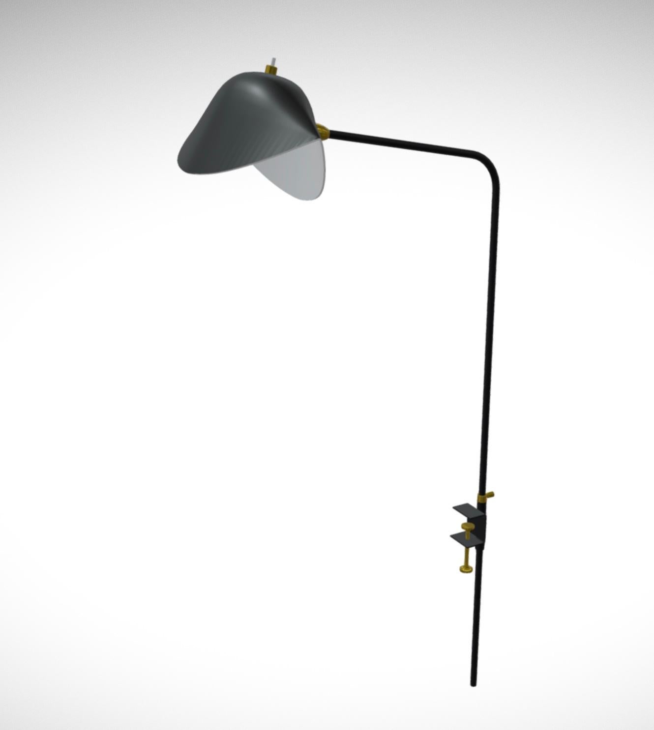 Serge Mouille 'Agrafée Simple' Task Lamp in Black For Sale 3