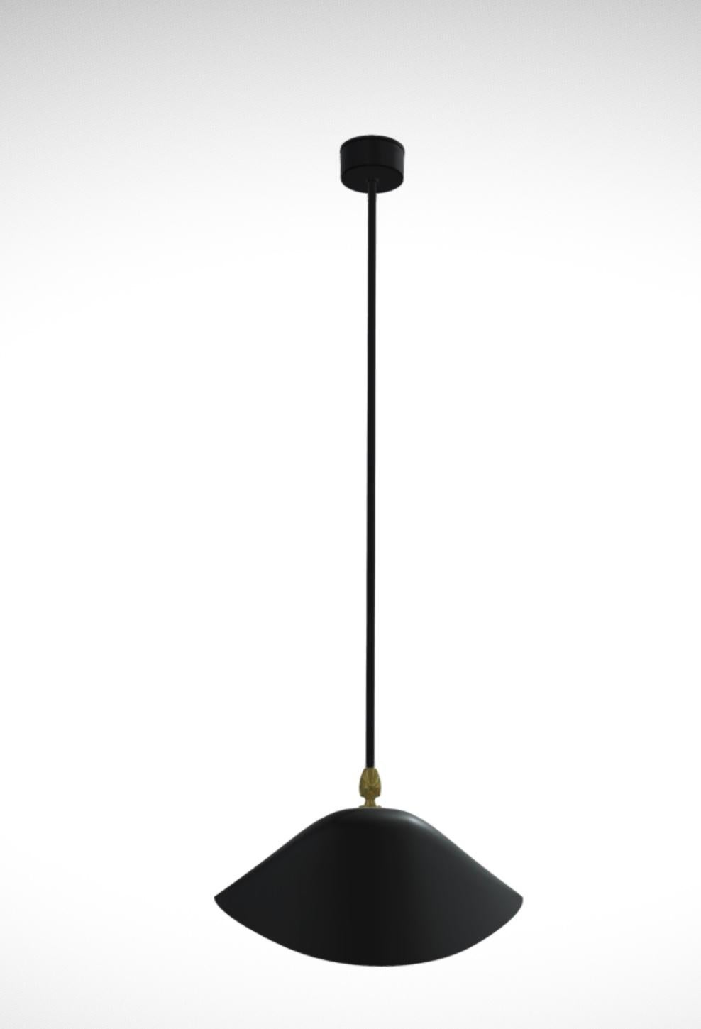 Painted Serge Mouille 'Bibliothèque' Ceiling Lamp in Black For Sale