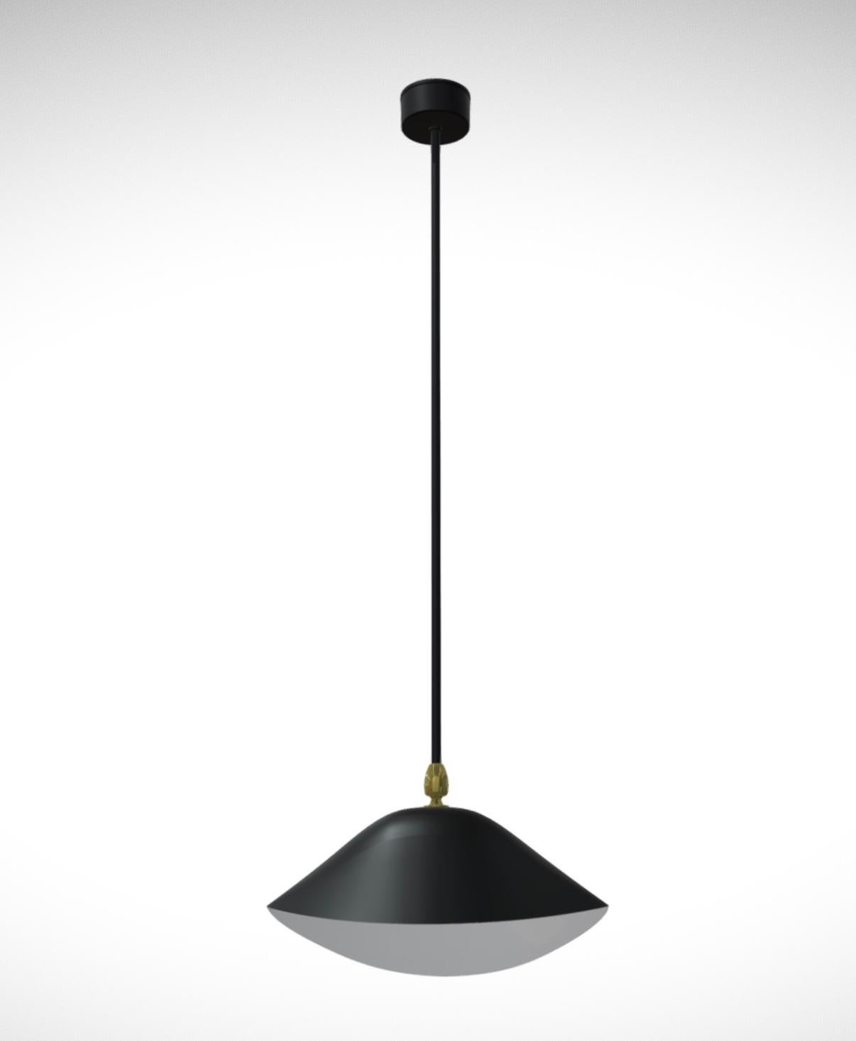 Alluminio Lampada da soffitto 'Bibliothèque' di Serge Mouille in nero in vendita