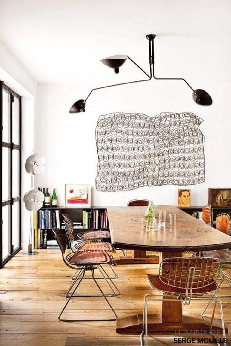 Contemporary Serge Mouille - Black Ceiling Lamp with 3 Rotating Arms - IN STOCK! For Sale