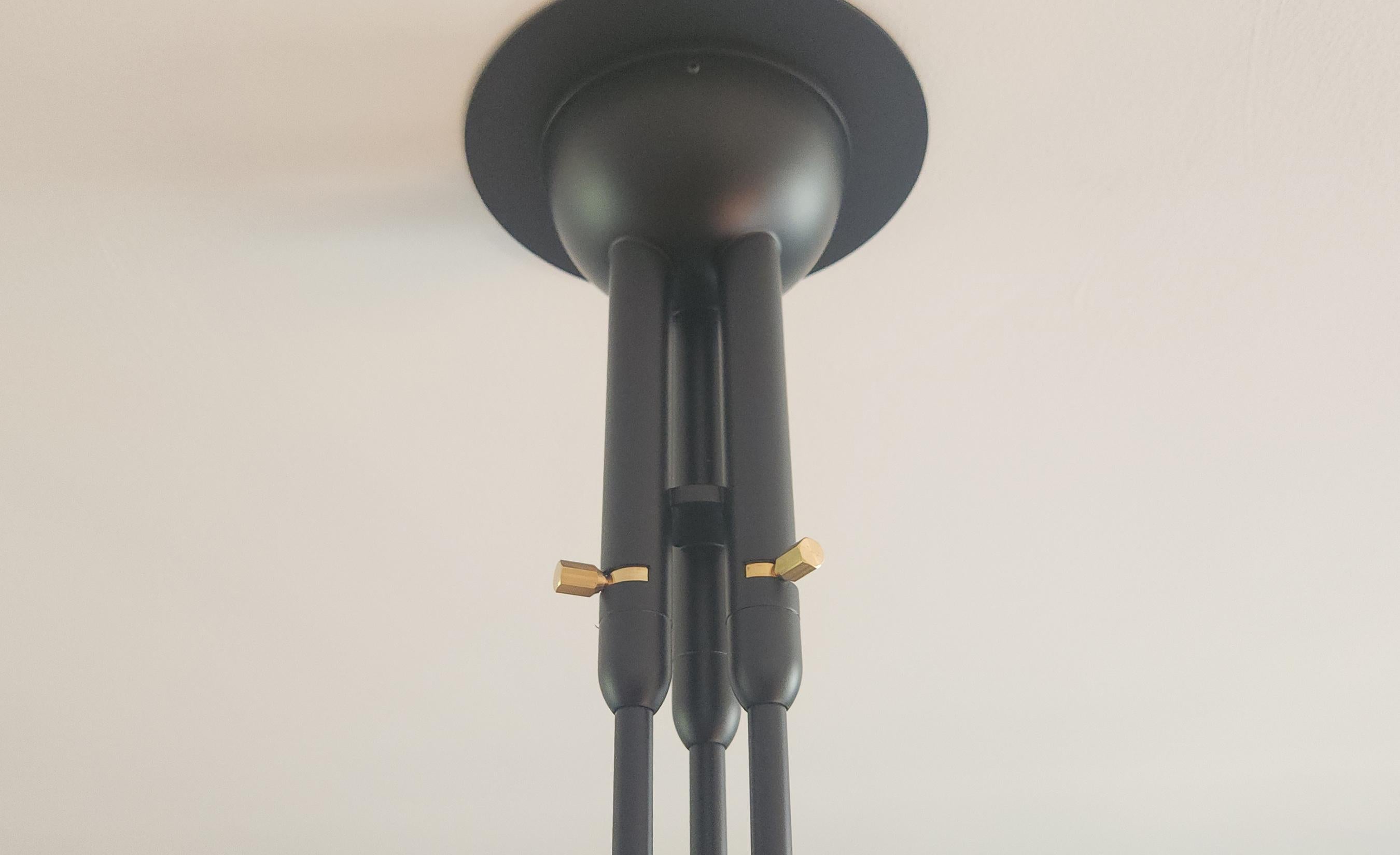 Aluminium Serge Mouille - Plafonnier noir à 3 bras rotatifs - EN STOCK ! en vente