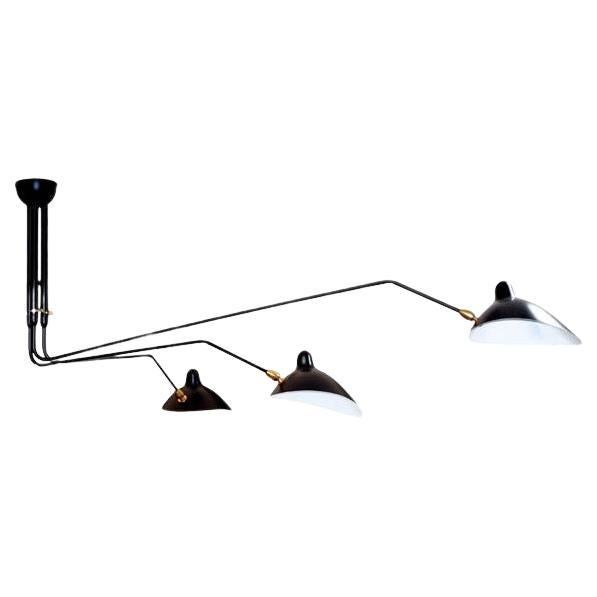 Serge Mouille - Lampada da soffitto nera con 3 bracci rotanti - IN STOCK!