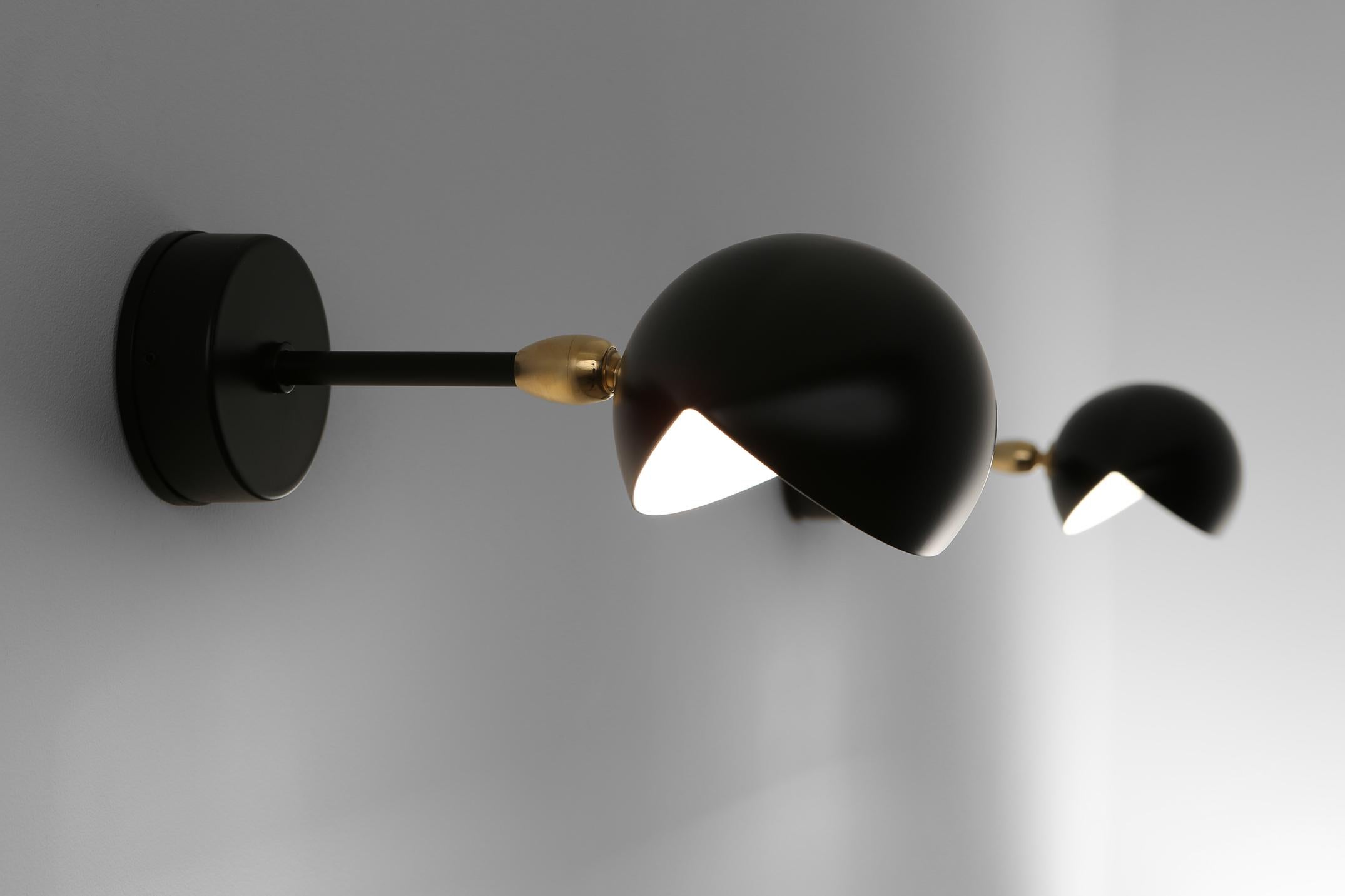 Mid-Century Modern Serge Mouille - Black Eye Sconce Wired for US Market - IN STOCK! For Sale