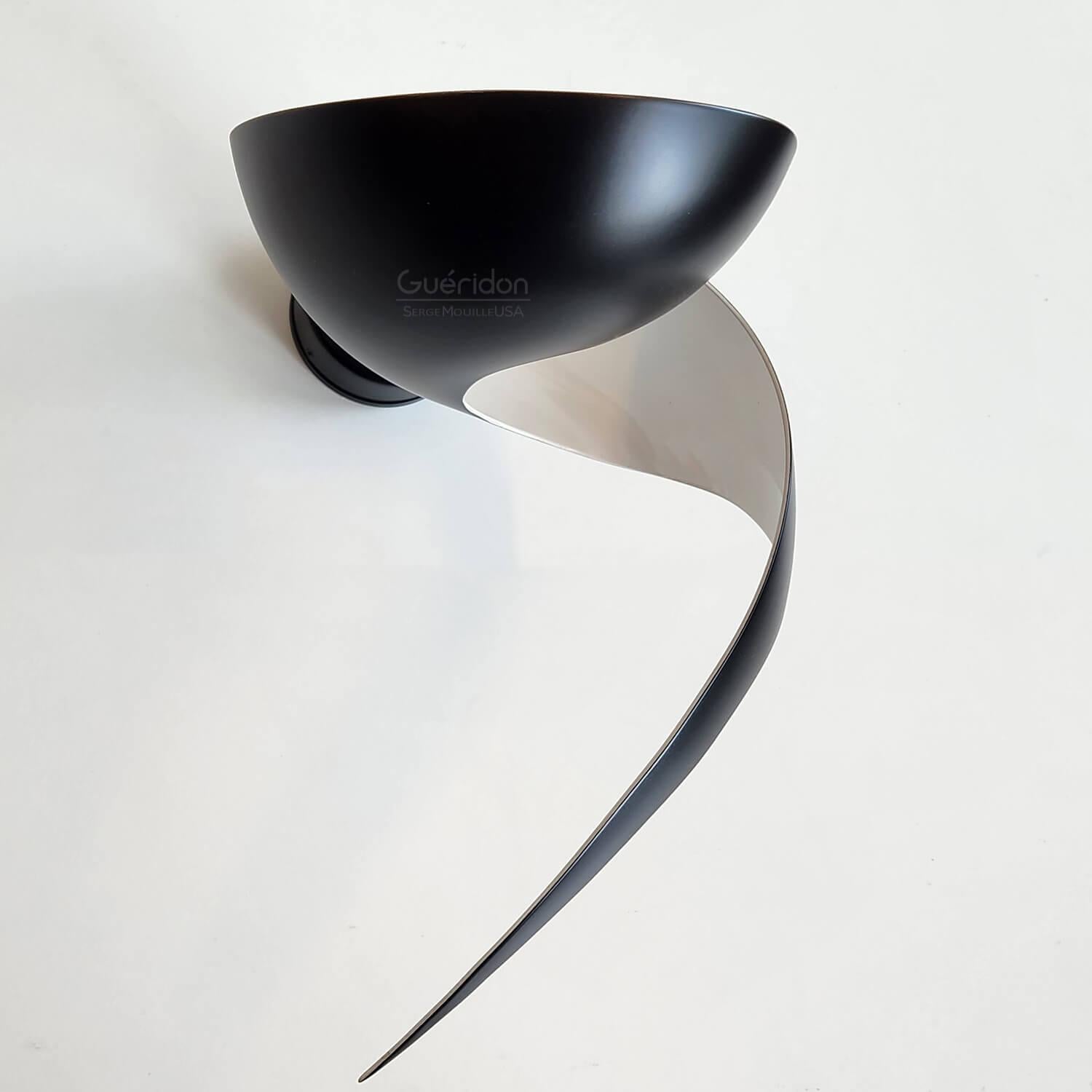 Aluminum Serge Mouille - Black Flame Wall Sconce Wired for US Market! For Sale