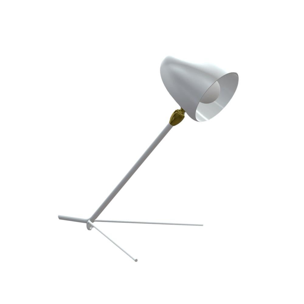 Contemporary Serge Mouille - Black or White Cocotte Desk Lamp For Sale