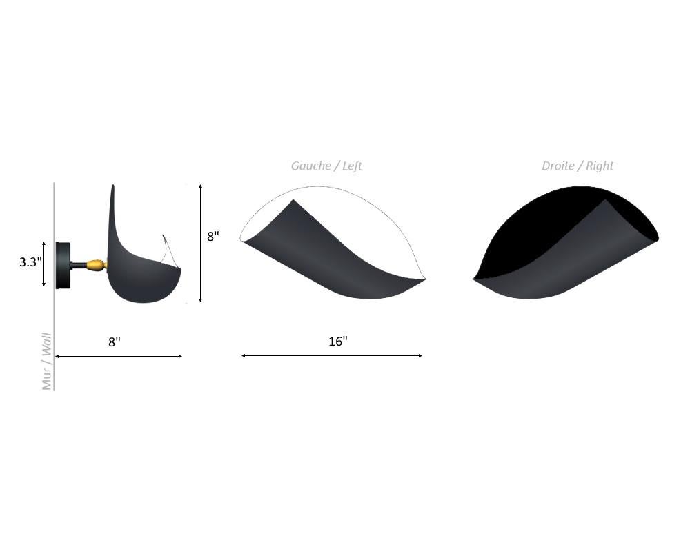 Mid-Century Modern Serge Mouille - Black or White Conche Wall Sconce For Sale