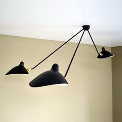 Serge Mouille - Black or White Spider Ceiling Lamp with Three Arms