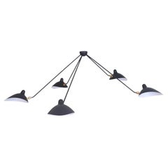 Serge Mouille - Black Spider Ceiling Lamp with 5 Arms