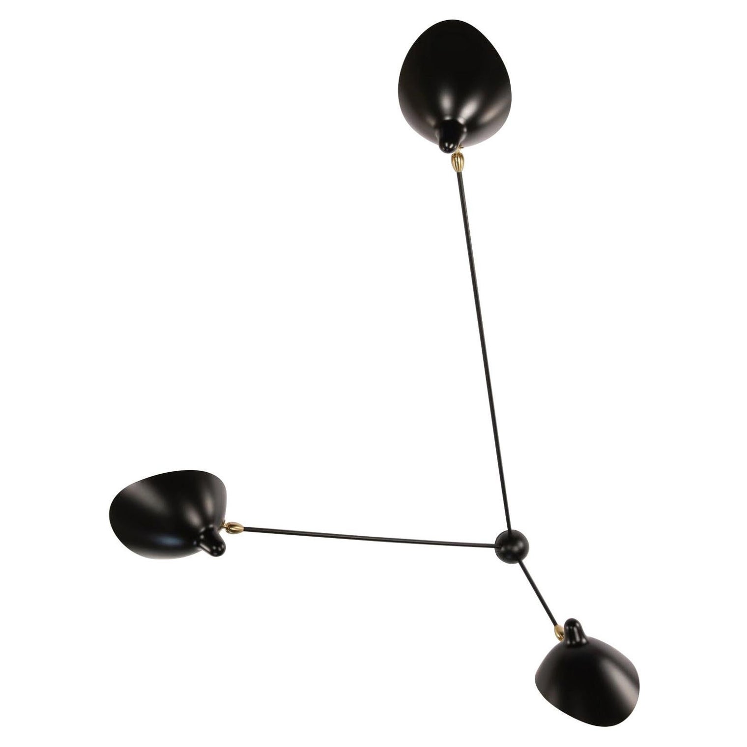 Serge Mouille - Black Spider Sconce with 3 Arms For Sale