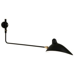 Serge Mouille Brass and Aluminum Mid-Century Modern One Straight Arm Wall Lamp