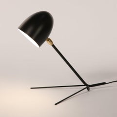 Serge Mouille Brass and Black Aluminium Mid-Century Modern Desk Lamp Cocotte