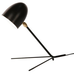Serge Mouille Brass and Black Aluminium Mid-Century Modern Desk Lamp Cocotte