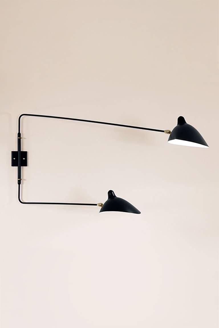 serge mouille two-arm wall sconce