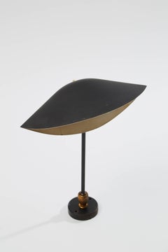 Serge Mouille Brass and Black Aluminium Mid-Century Modern Wall Lamp, 1953
