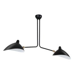 Serge Mouille - Ceiling Lamp with 2 Arms in Black or White