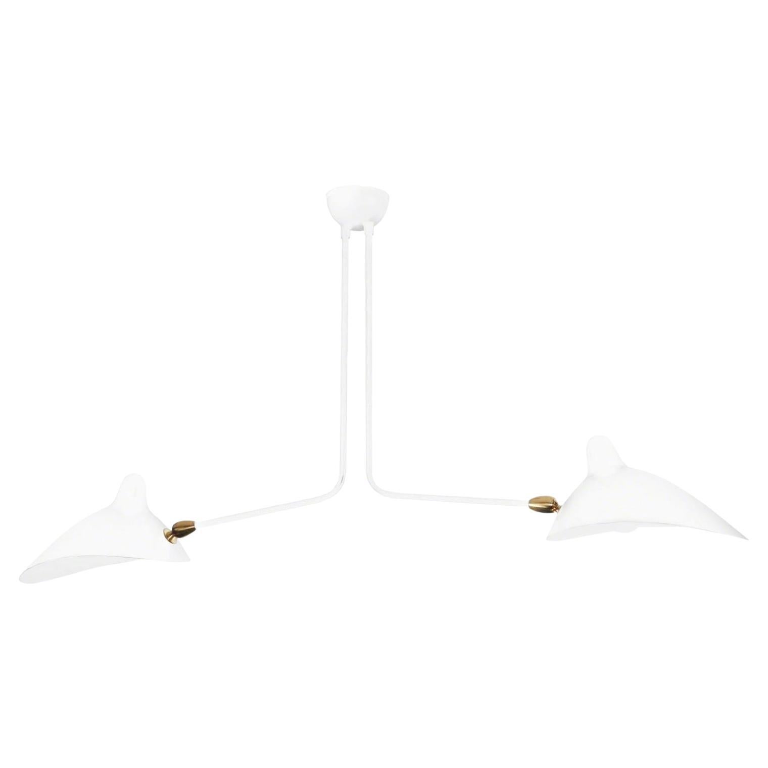 Serge Mouille - Ceiling Lamp with 2 Arms in White or Black