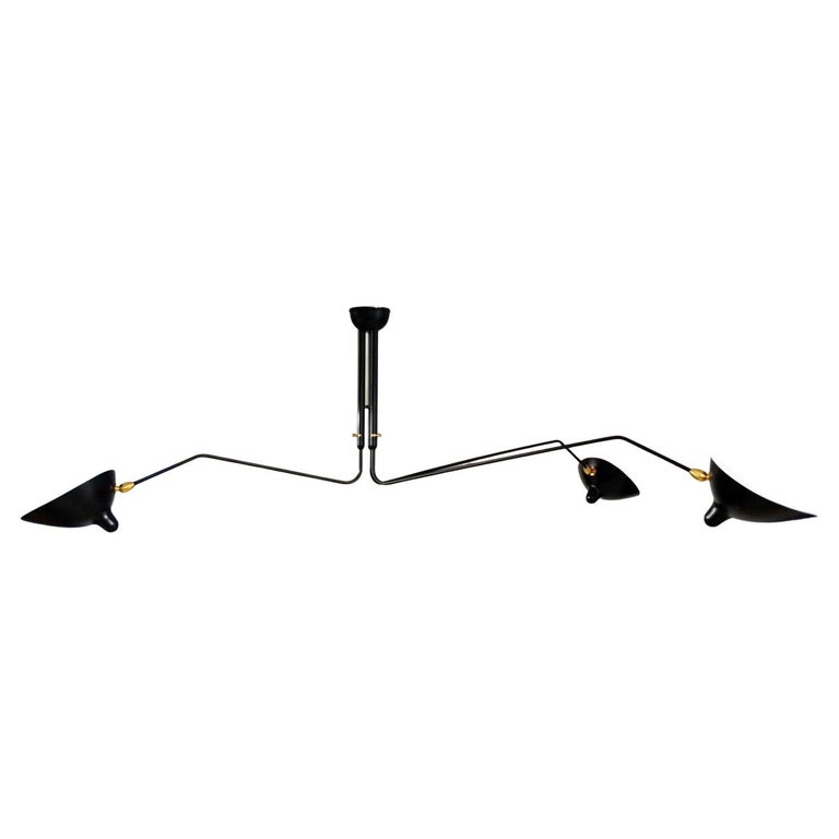 Serge Mouille Three-Arm Ceiling Lamp, New Reedition