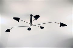 Serge Mouille - Ceiling Lamp with 6 Rotating Arms in Black