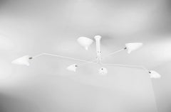 Serge Mouille - Ceiling Lamp with 6 Rotating Arms in White