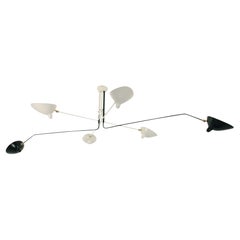 Serge Mouille - Ceiling Lamp with 6 Rotating Arms in Black and White