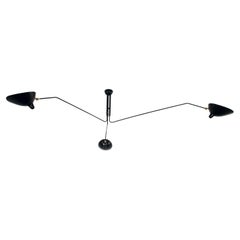 Serge Mouille Ceiling Lamp with Three Rotating Arms in Black