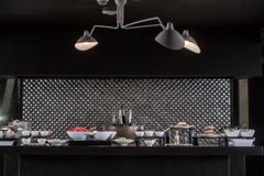 Serge Mouille Ceiling Lamp with Three Rotating Arms, Les Editions Serge Mouille