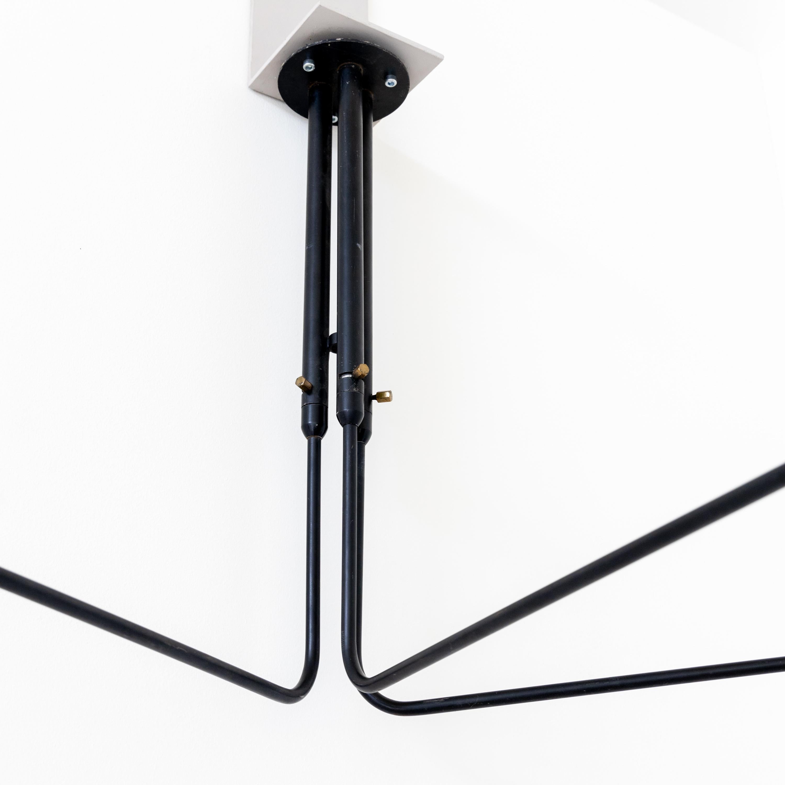 Serge Mouille, Ceiling Light with three Arms, France, 1958 In Good Condition In Greding, DE