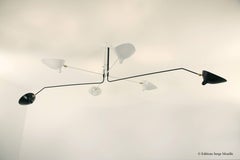 Serge Mouille Ceiling Pendant Lamp 6 Rotating Arms in Black and White for Sognot