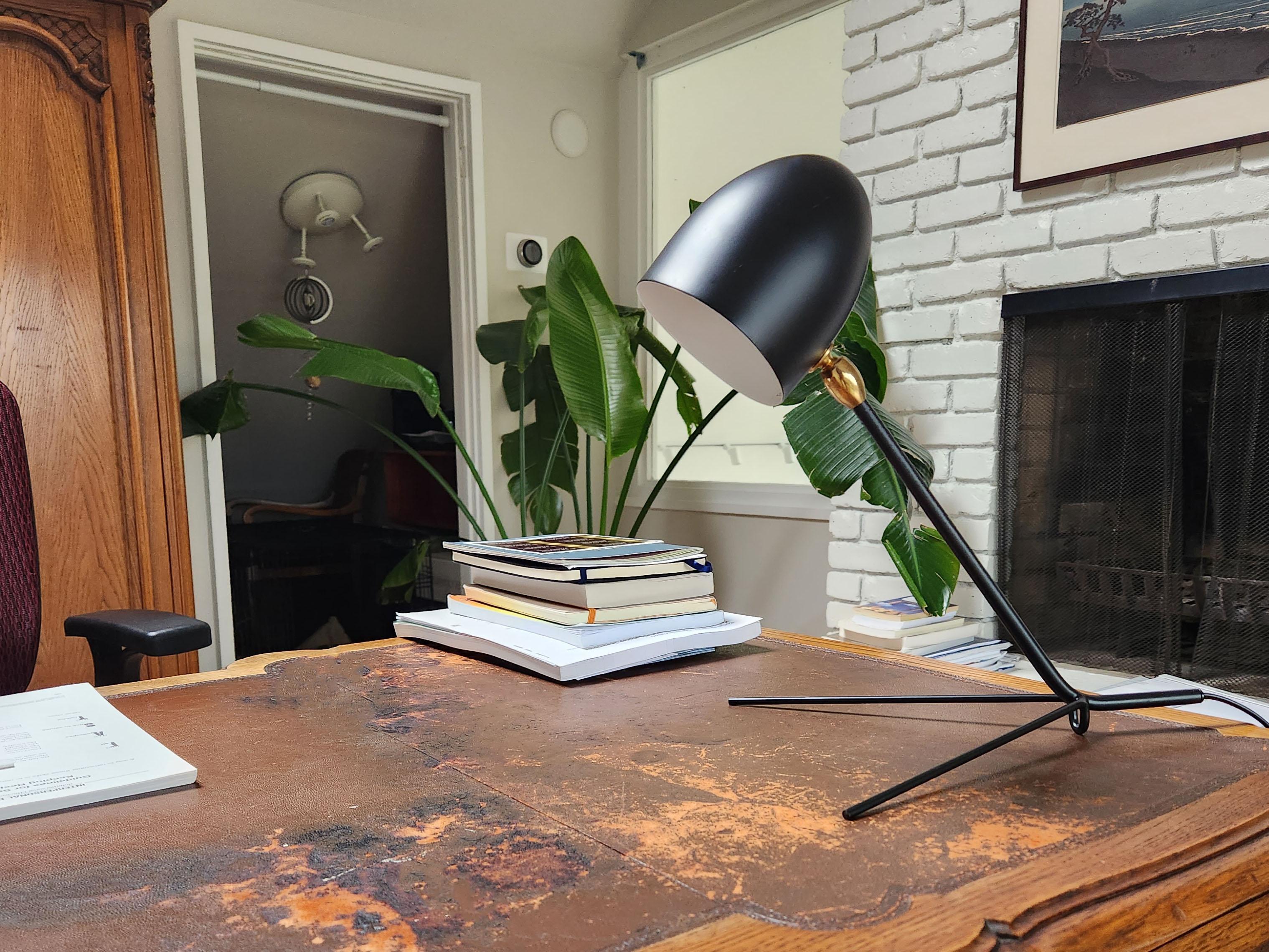 Steel Serge Mouille - Cocotte Desk Lamp in Black For Sale