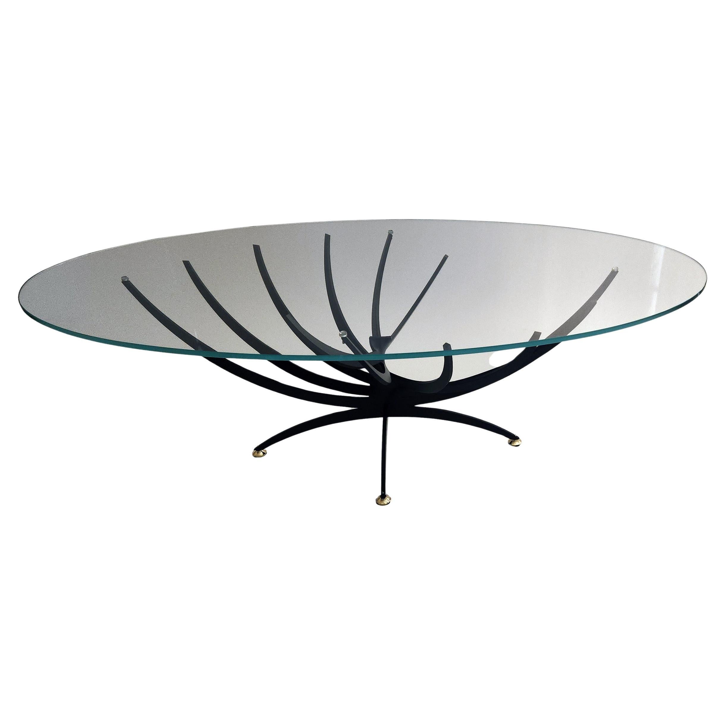 Mid-Century moderno Serge Mouille - Tavolino con piano in vetro - DISPONIBILE SOLO IN USA CON NOI! in vendita