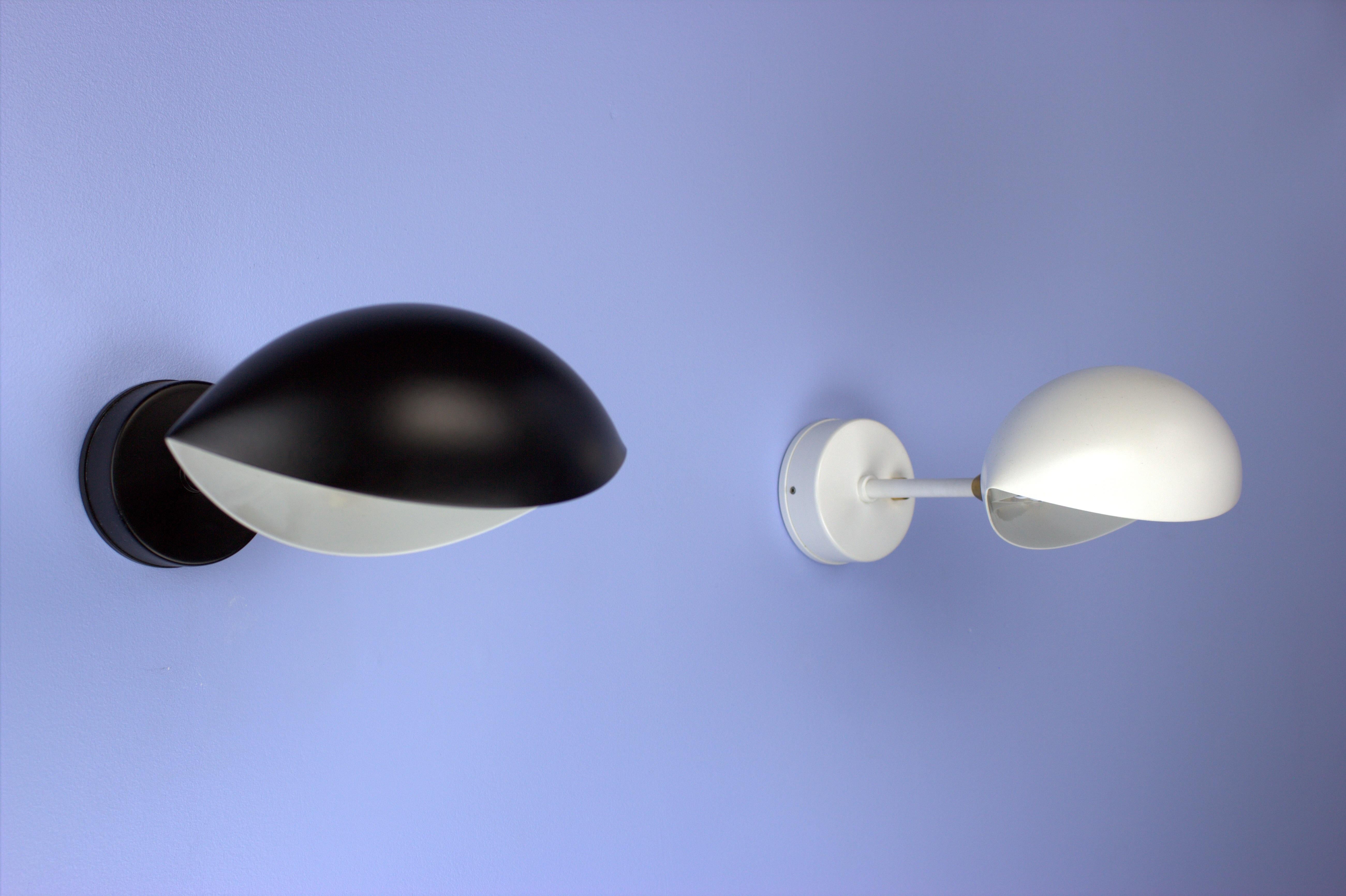 Mid-Century Modern Serge Mouille - Black or White Eye Sconce For Sale