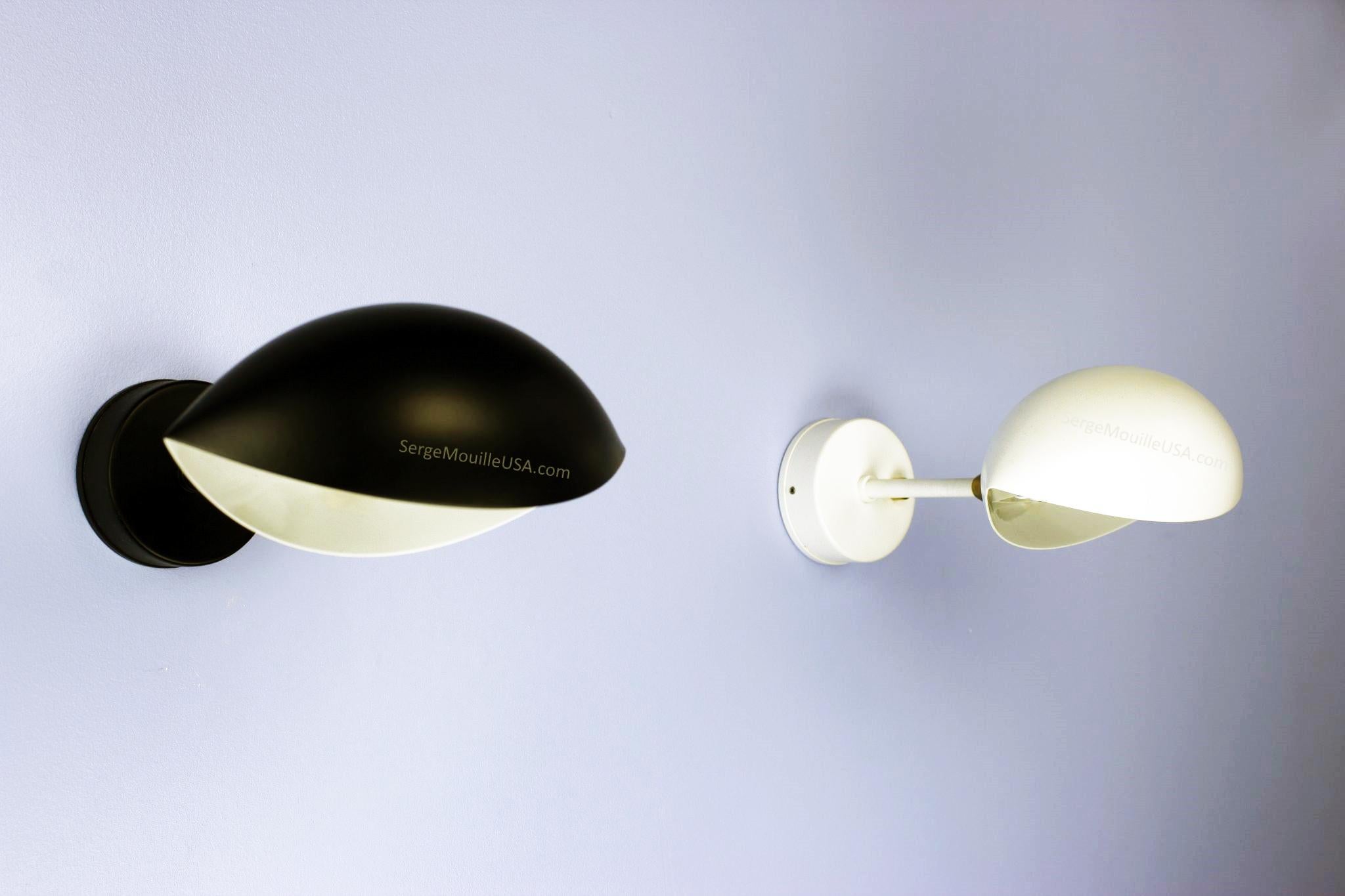 French Serge Mouille - White Eye Sconce Wired for US Market! For Sale