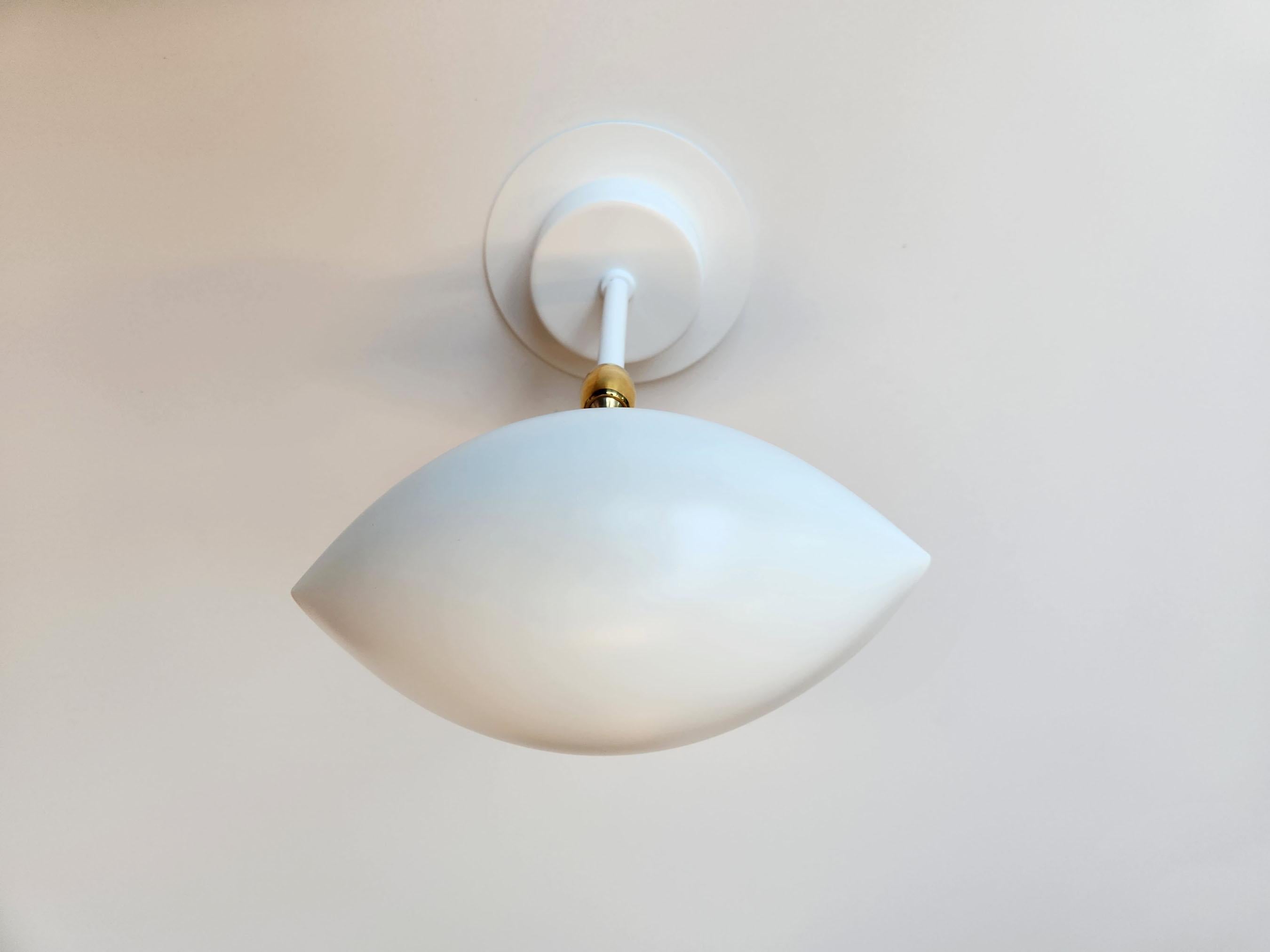 French Serge Mouille - Eye Sconce in White - IN STOCK! For Sale