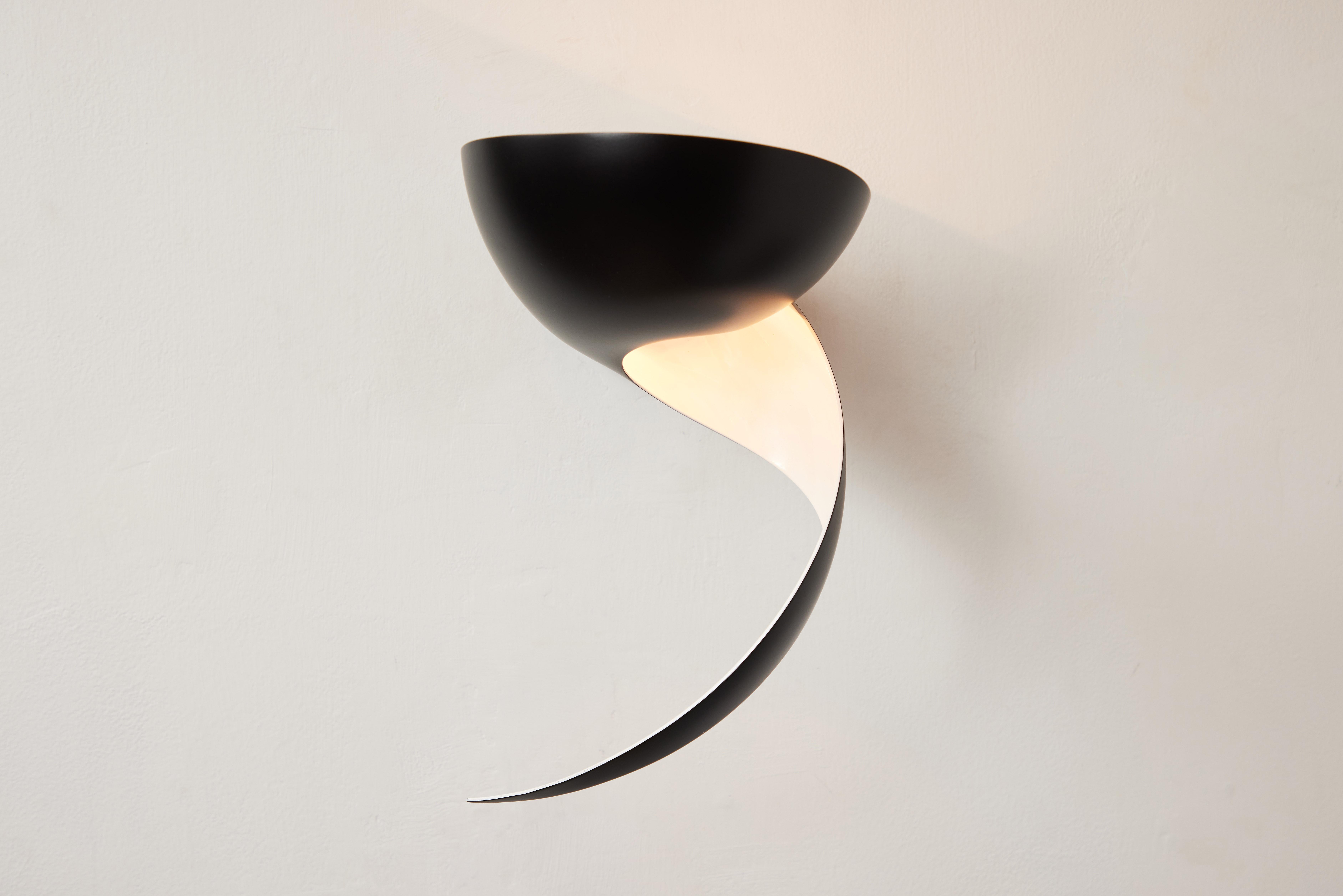 Aluminum Serge Mouille 'Flame' Wall Lamp in White For Sale