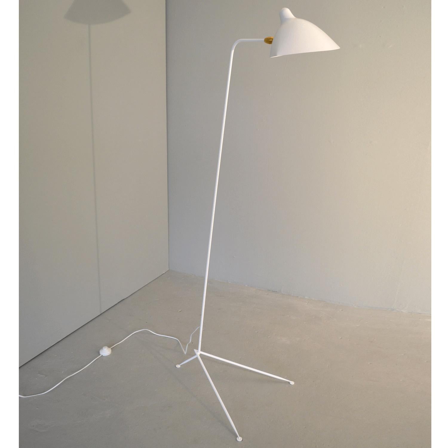 Modern Serge Mouille - 2 Floor Lamps with 1 Arm in Black For Sale