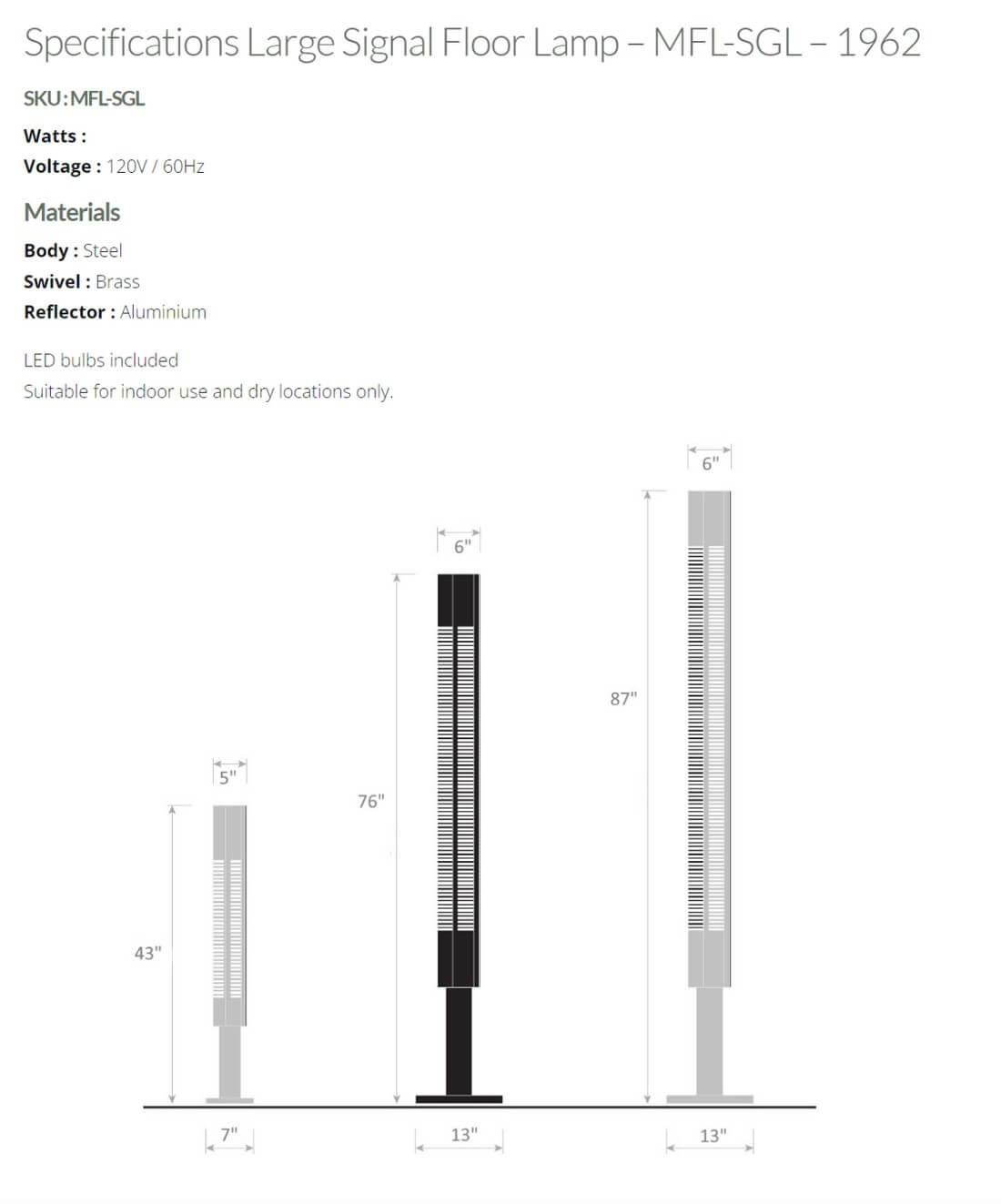 Serge Mouille – Große Signal-Stehlampe aus Silber im Zustand „Neu“ im Angebot in Stratford, CT