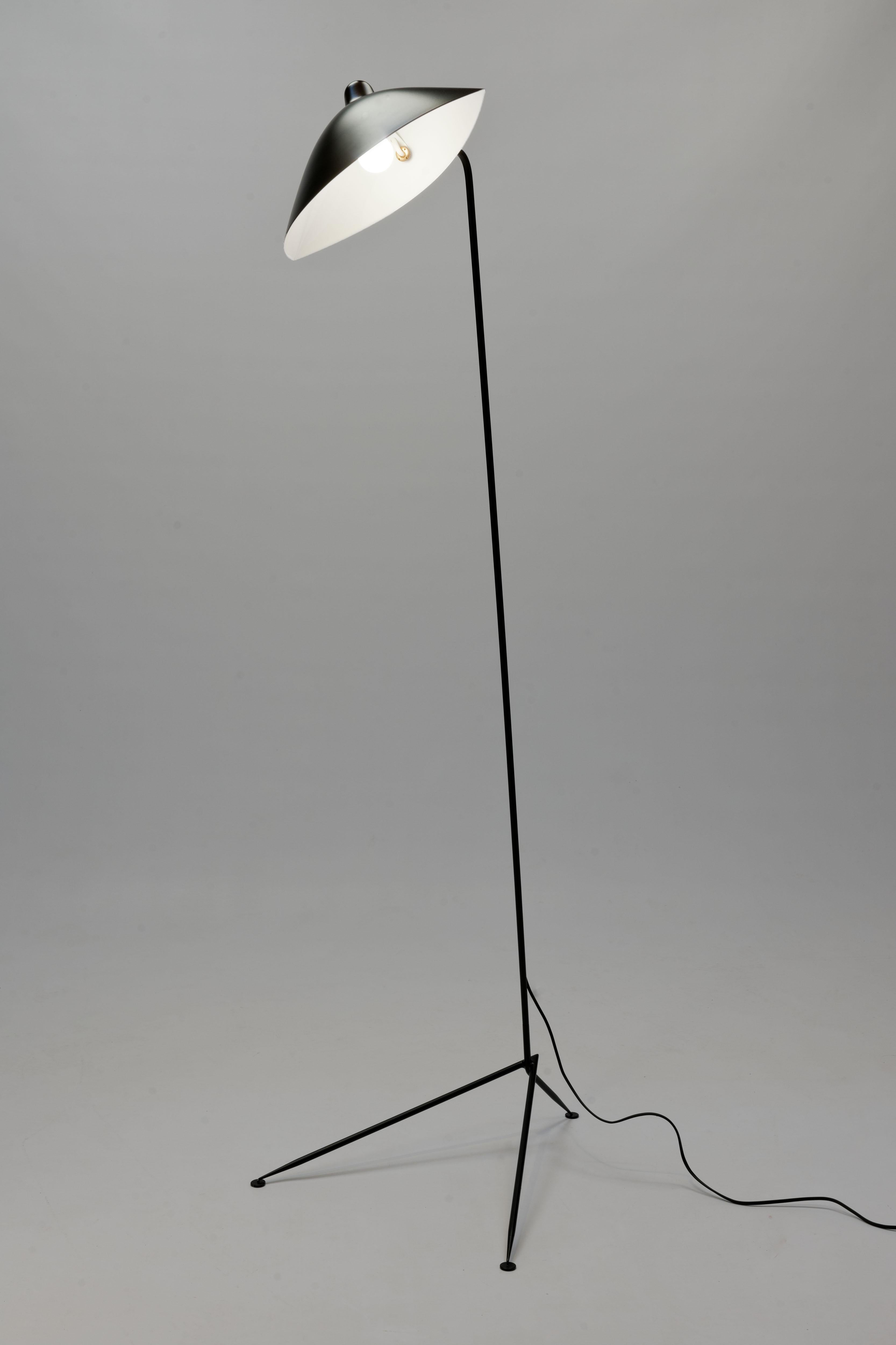 French Serge Mouille 'Lampadaire Droit' Floor Lamp, Certificate Included