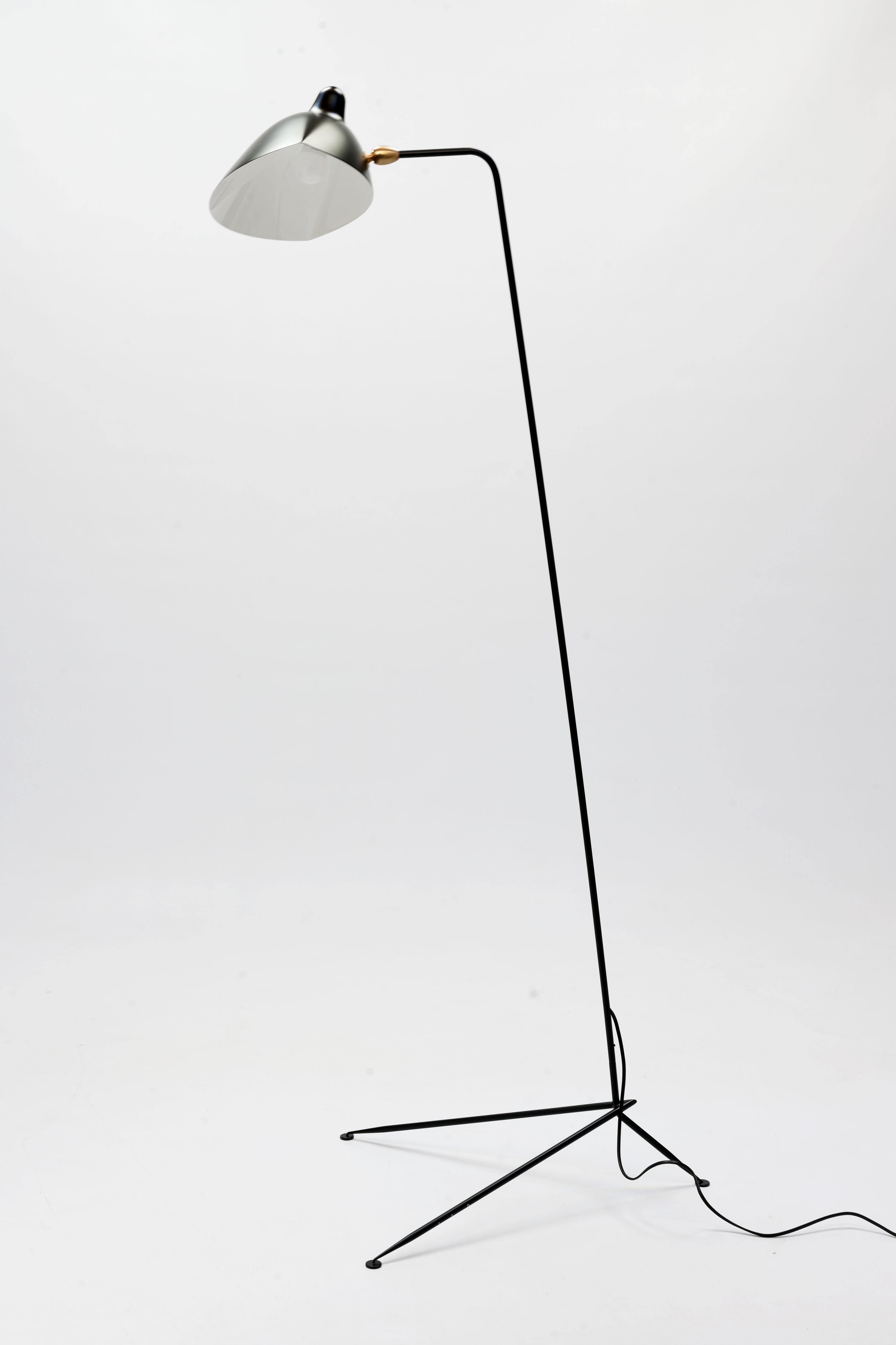 Serge Mouille 'Lampadaire Droit' Floor Lamp, Certificate Included In Good Condition In Utrecht, NL