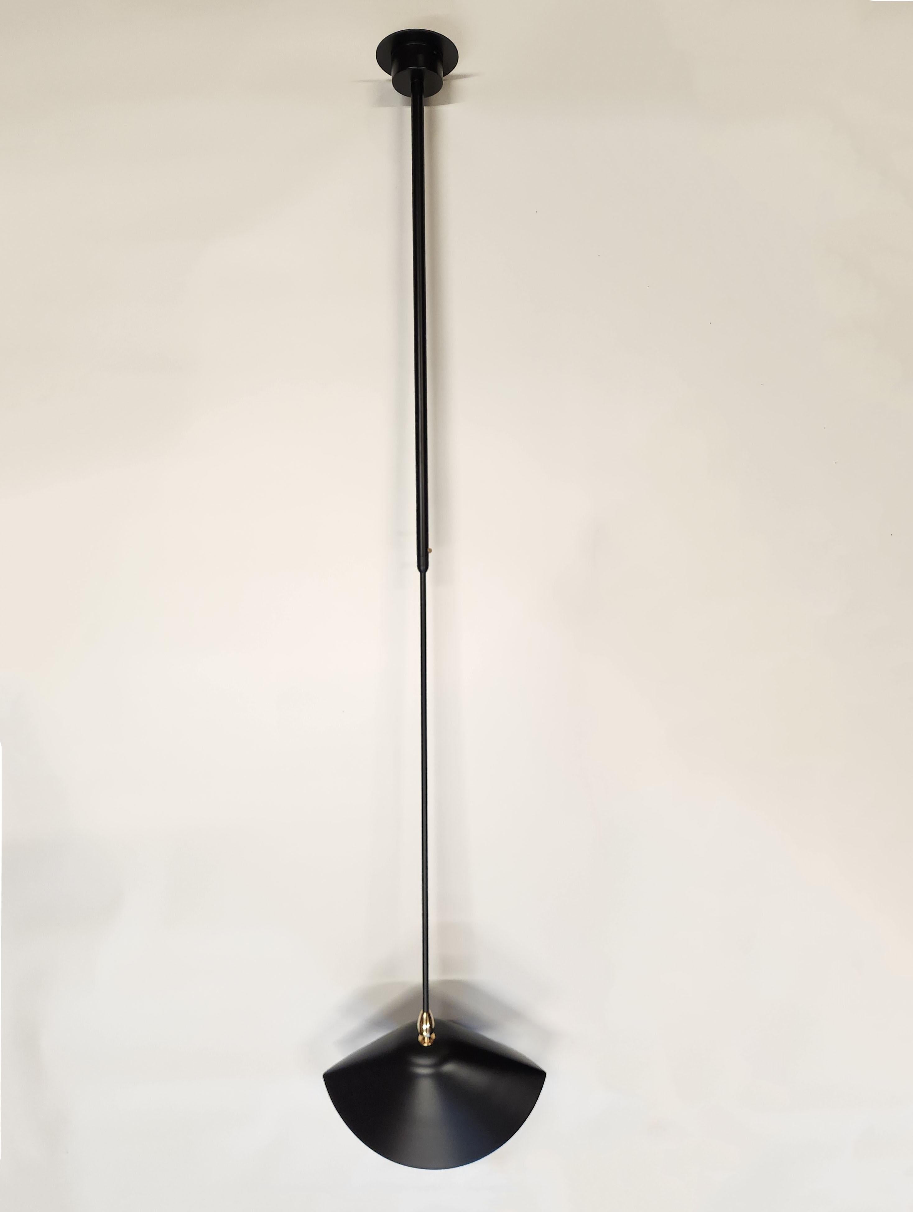 Serge Mouille - Library Ceiling Lamp in Black For Sale 2