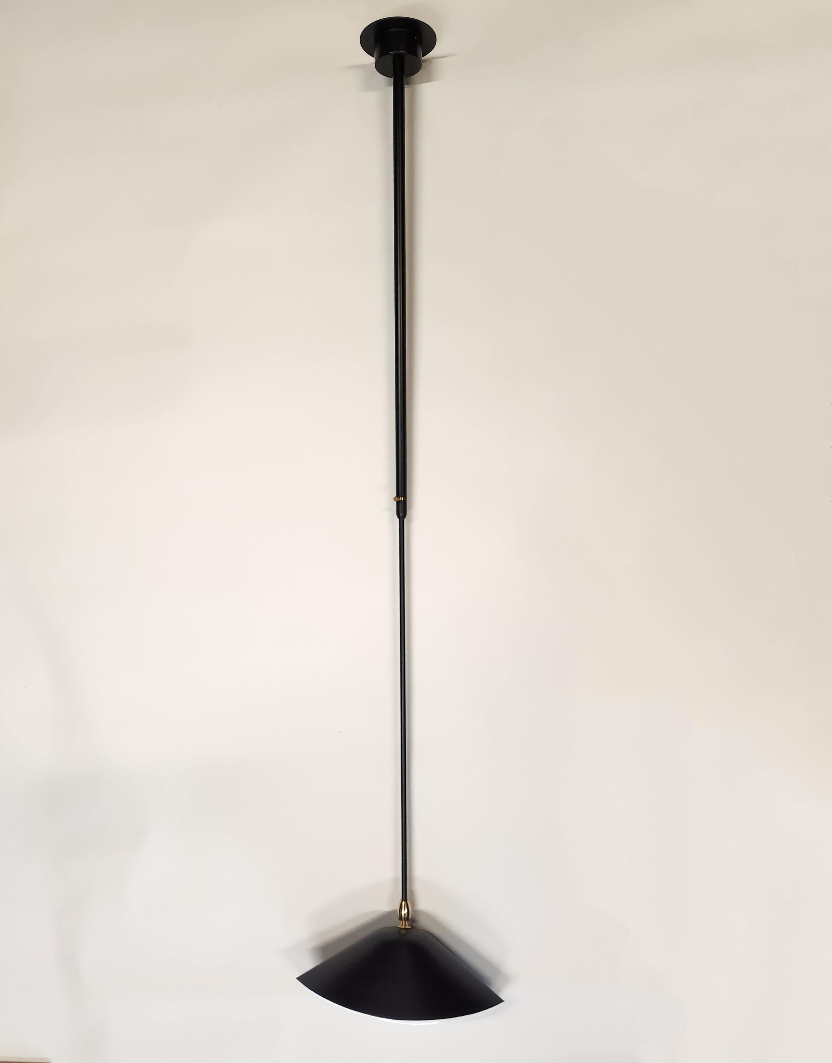 Serge Mouille - Library Ceiling Lamp in Black For Sale 3