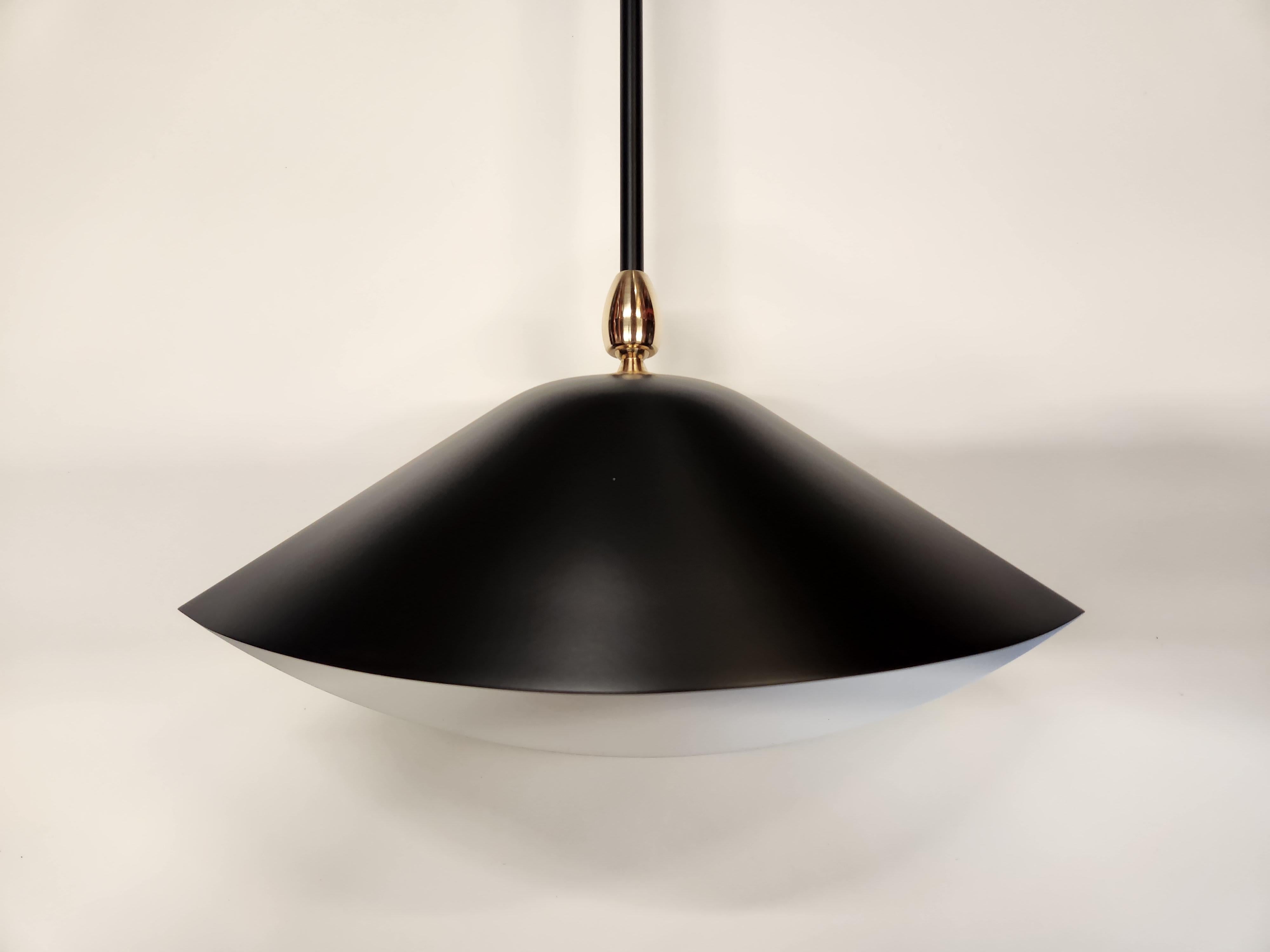 Serge Mouille - Library Ceiling Lamp in Black For Sale 4