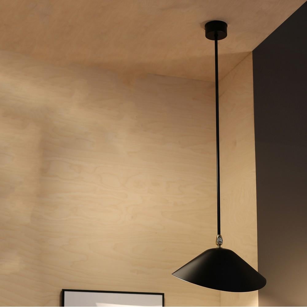 Serge Mouille - Lampada da soffitto Library in nero in vendita 5