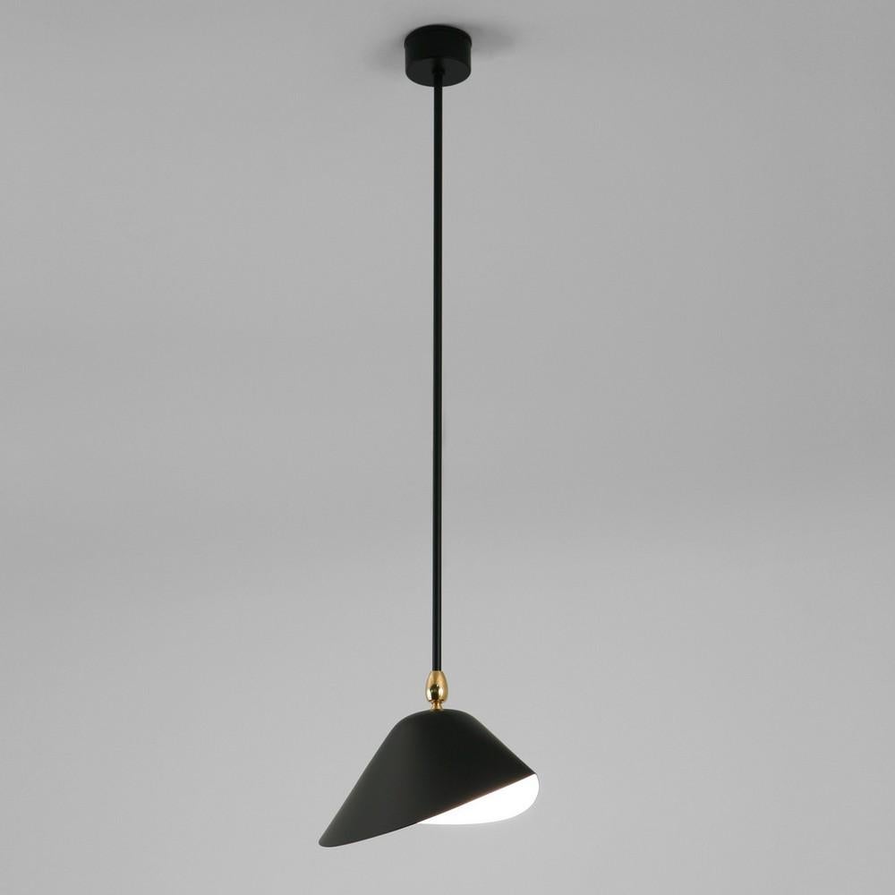 Serge Mouille - Library Ceiling Lamp in Black For Sale 6
