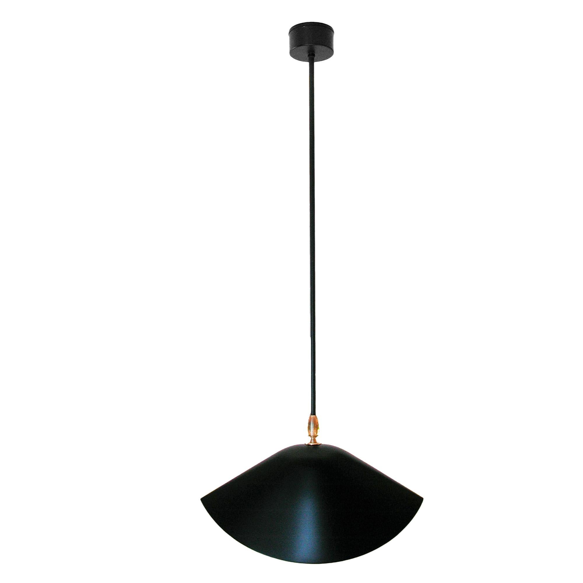Mid-Century moderno Serge Mouille - Lampada da soffitto Library in nero in vendita
