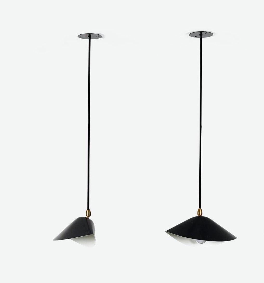 Francese Serge Mouille - Lampada da soffitto Library in nero in vendita