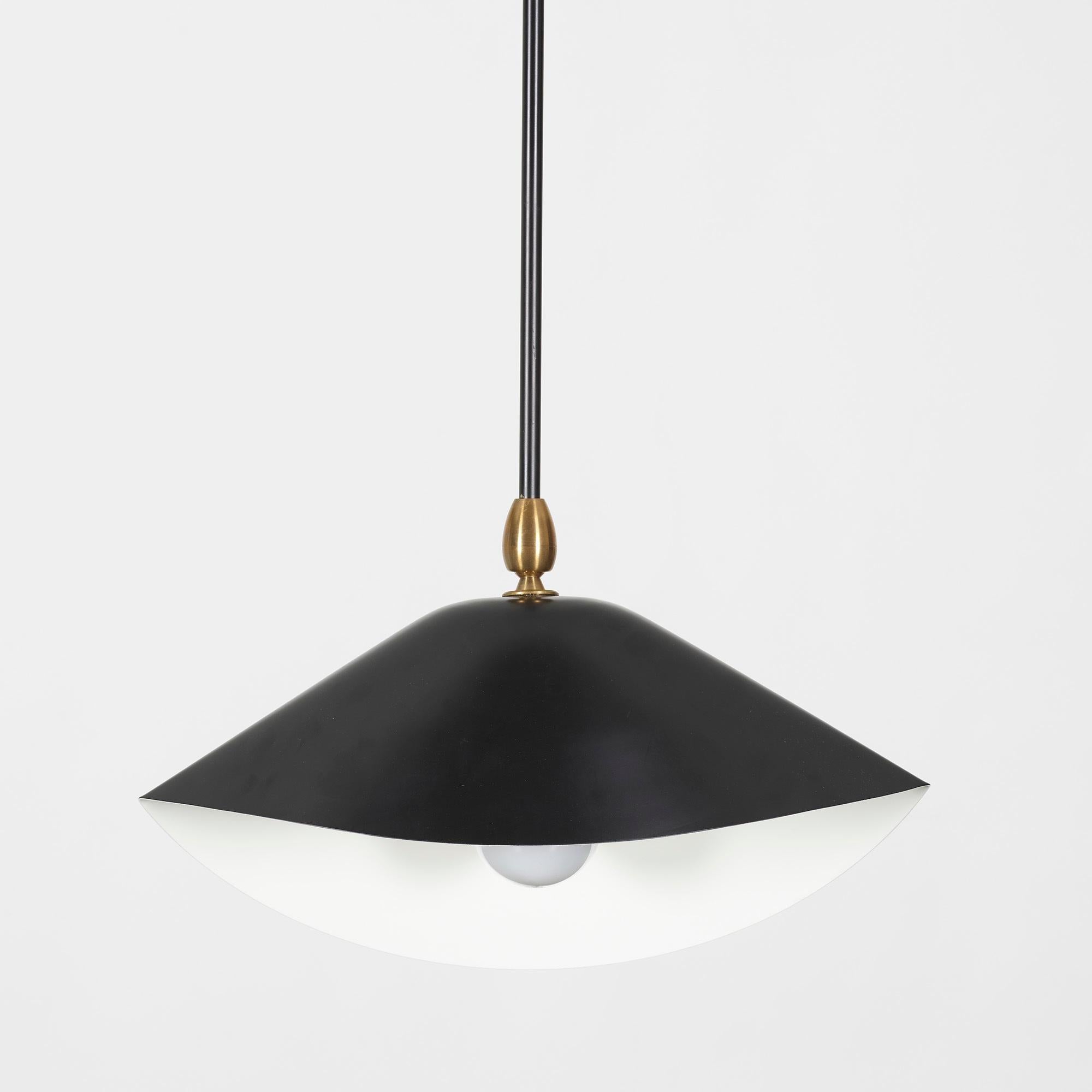 Painted Serge Mouille - Library Ceiling Lamp in Black For Sale