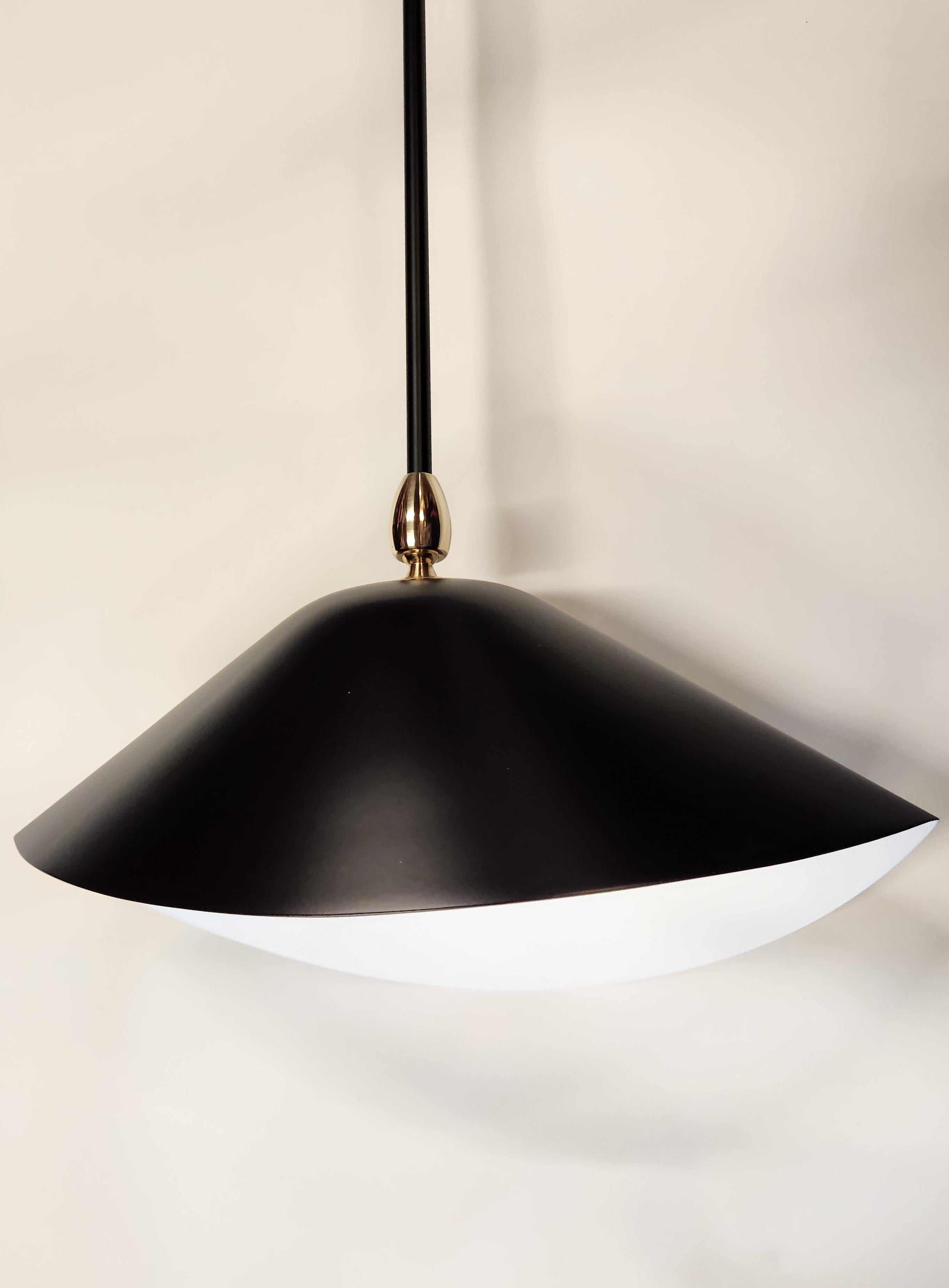Contemporary Serge Mouille - Library Ceiling Lamp in Black For Sale